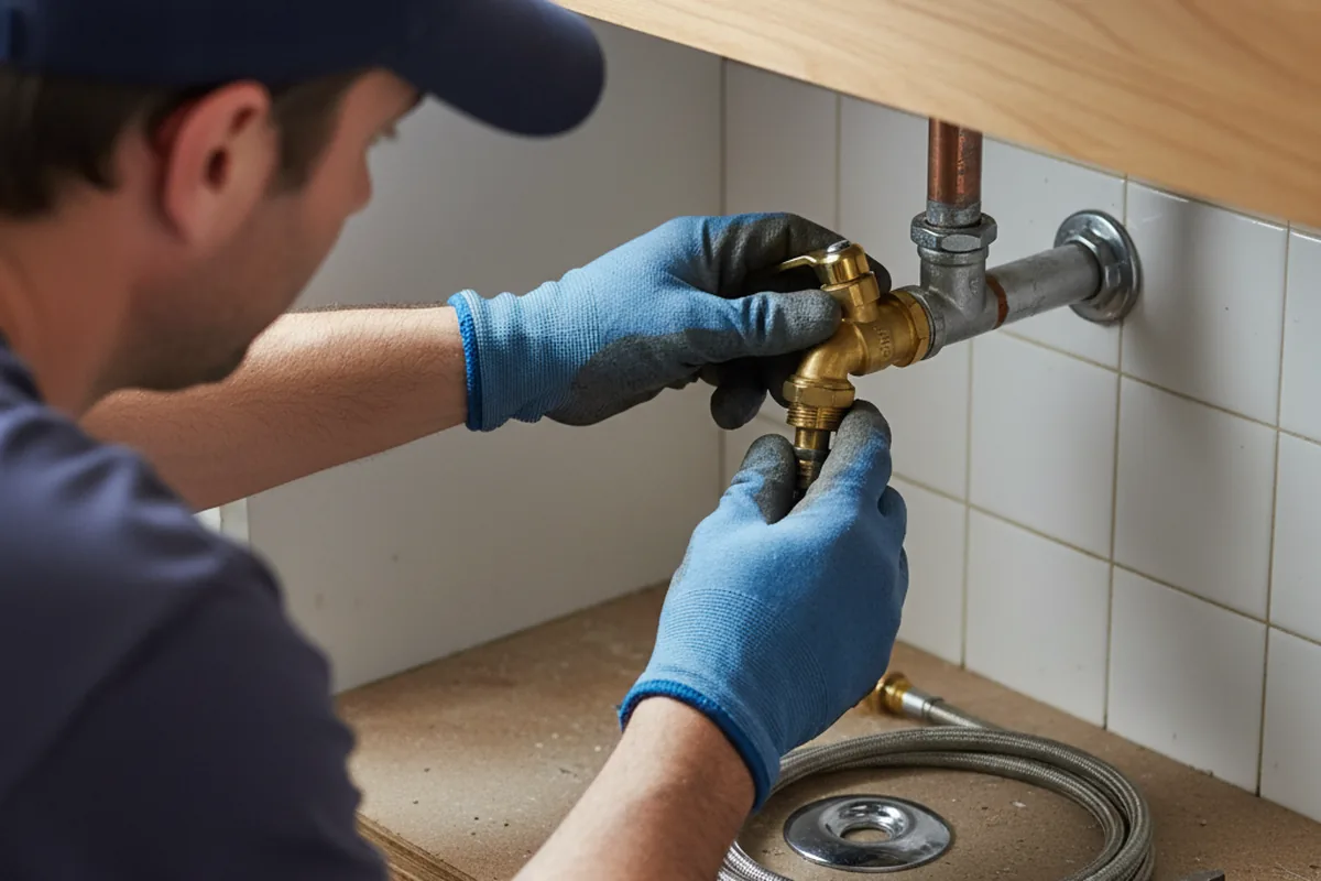 Shutoff valve and fitting work during Emergency Plumbing in New Stanton